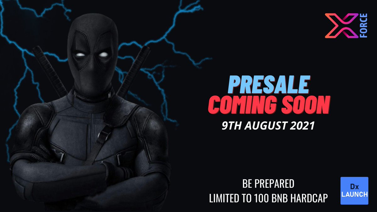 🚀PRESALE COMING SOON🚀
******* 9th August 2021 *******

🔥50 - 100 BNB Soft Vs Hardcap Presale🔥

✅Anti Whale Mechanism
✅Auto LP
✅Token Redistribution
✅Auto Burn
✅Auto Marketing fund raiser
✅Auto Buy Back Feature ( When Sell happens )

🔹TG : t.me/xforcetoken