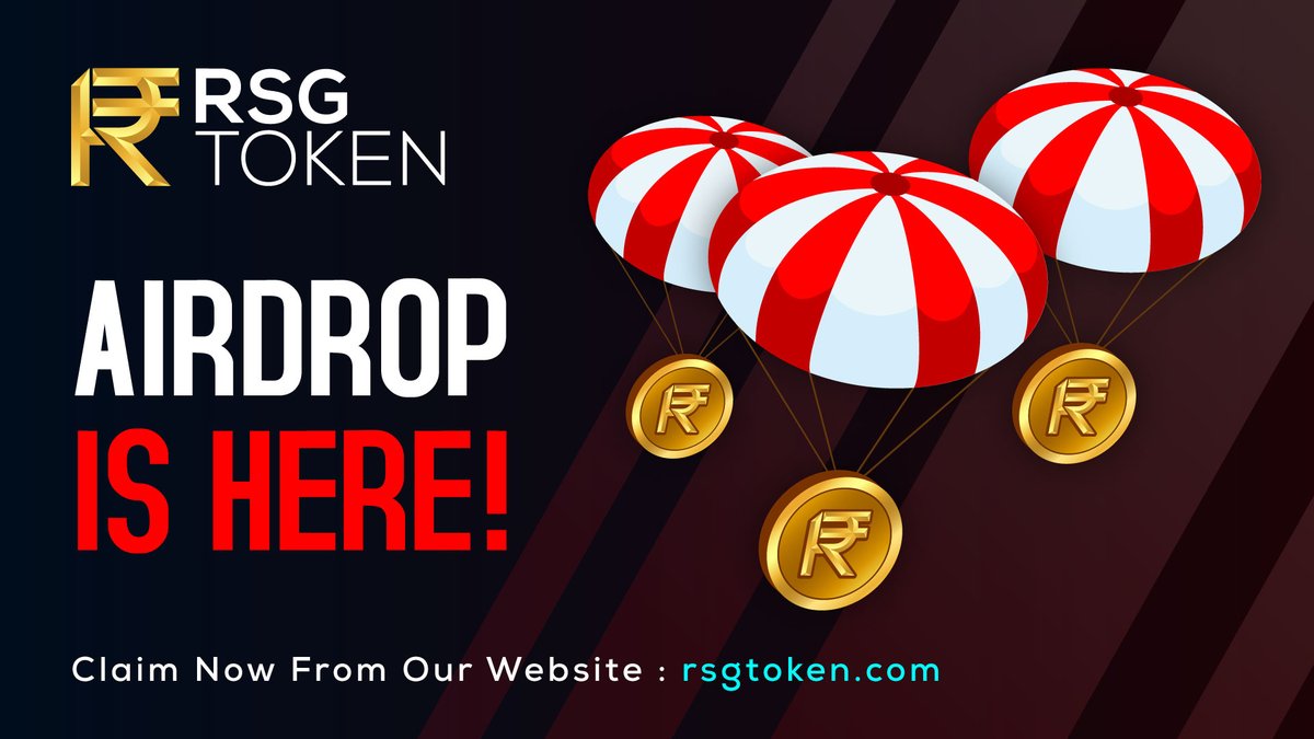 RsgToken's tweet photo. RSG Token Airdrops are here! 

Claim now: https://t.co/kY37WKr3hC 

#rsgtoken #rsg #rsgcrpto #cryptocurrency #Blockchain https://t.co/YfVAQ8G0xq