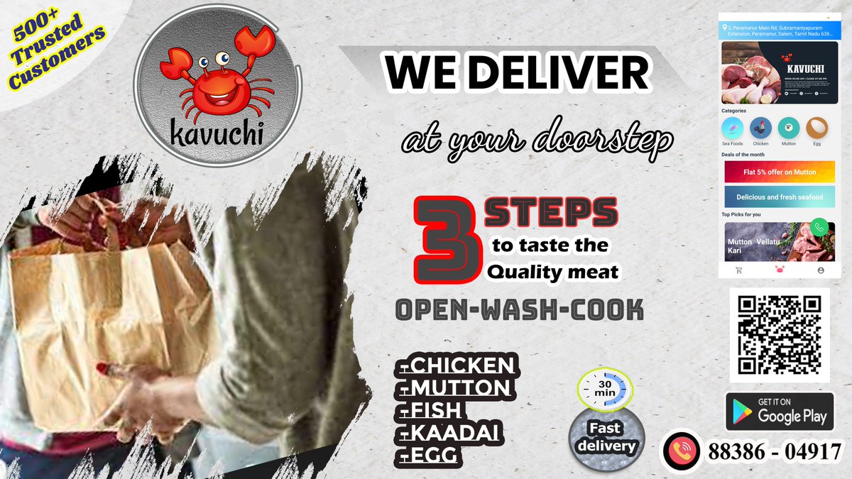 KavuchiApp's tweet photo. #kavuchi #Salem's best Online nonveg mart!!!😍
Order Meat Online!!!🤩😍🤩

Download app on Google playstore:
https://t.co/rizW2qqGic https://t.co/itLwaW6OeU