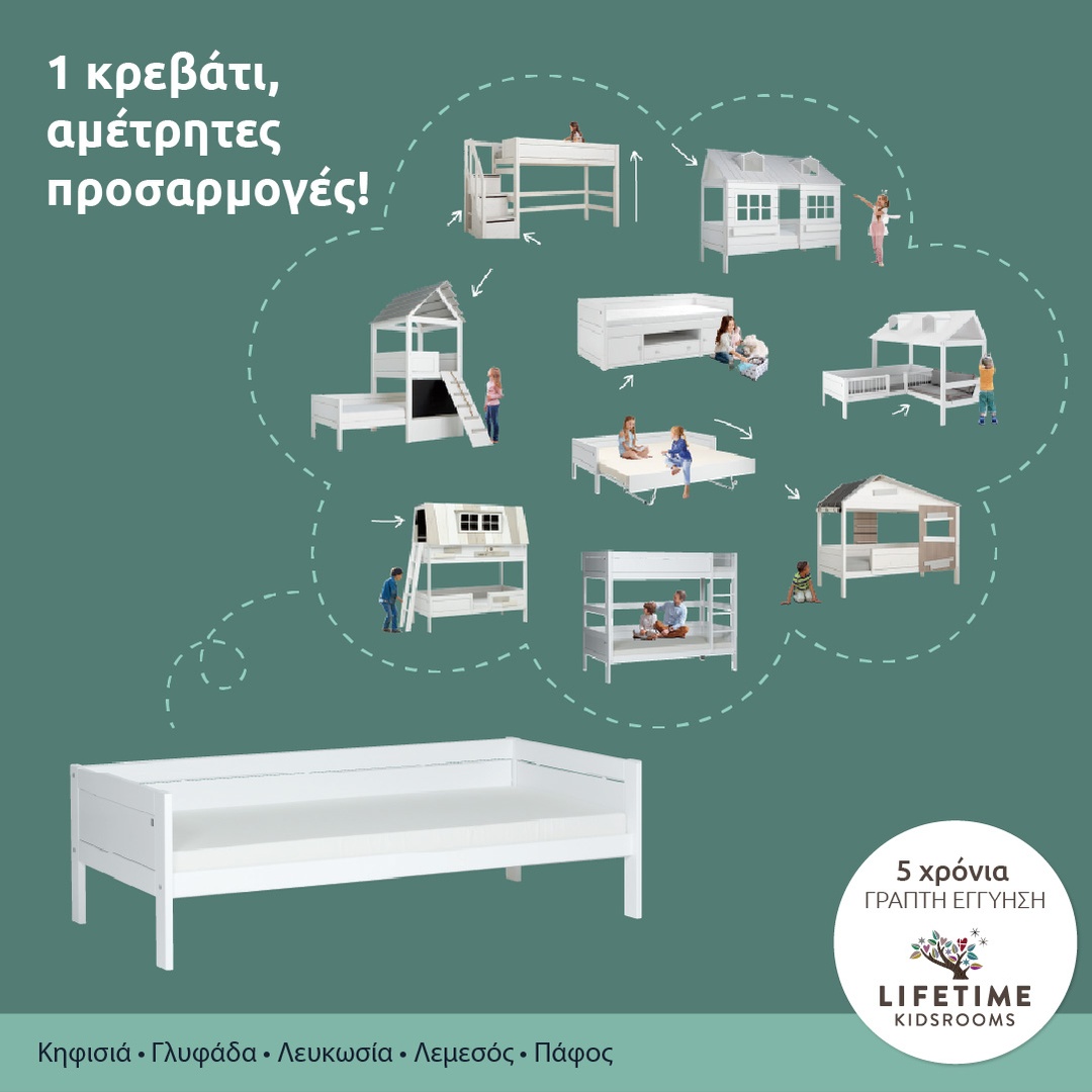 🎈Βασική επένδυση ζωής, το basic bed υποστηρίζει όλη τη συλλογή κρεβατιών της LIFETIMEkidsrooms.

Επικοινωνήστε μαζί μας για άμεση εξυπηρέτηση.