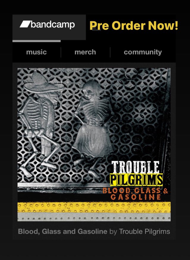 TroublePilgrims's tweet photo. PRE ORDER NOW LIVE [no bandcamp fees TODAY]
https://t.co/kYbNWDtnZ3 
#troublepilgrims #pilgrimagetorock #bloodglassandgasoline #onemorninginaugust #KlubberLang #powerofdreams
#BrendanTallon #pontoonspilateandnaildrivers #franknwalters
#fifamaliy #SupportTheArtist #supportindies https://t.co/FrIIypkFoR