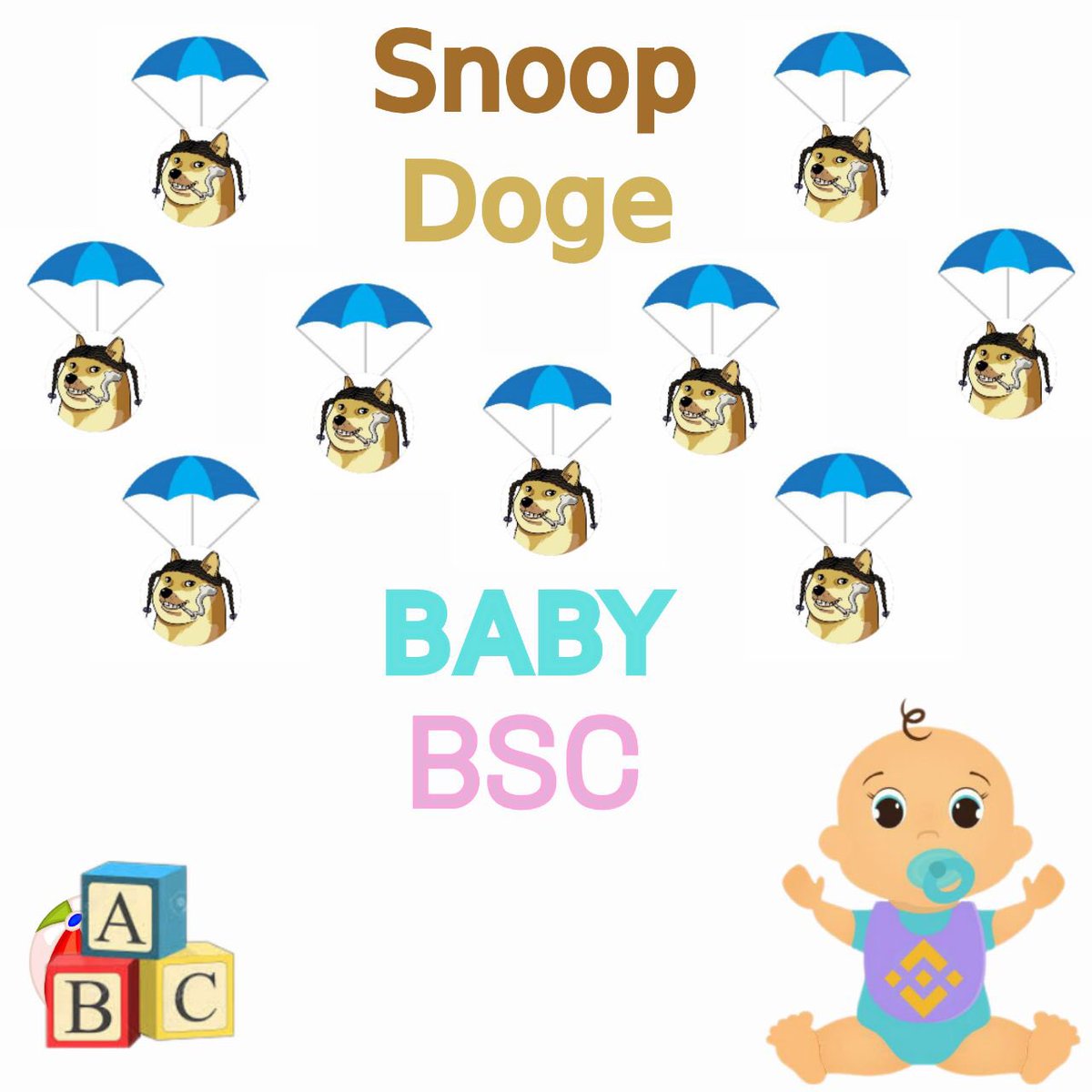 Our 3rd airdrop was <a href="/GetSnoopDoge/">Snoop Doge</a>. $BBSC holders received around 10% of their investment in $SNOOP coins with a lot more potential for growth. Keep you eyes peeled for what Airdrop comes next 👀🪂👶