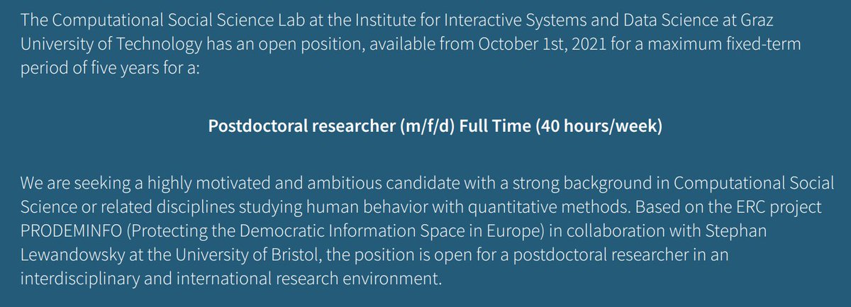 🚨🚨 job alert! 🚨🚨
Full-time, five-year postdoc in my lab at TU Graz for an epic project with @STWorg 
DM me if you have any questions and please spread the word!
tugraz.at/tu-graz/karrie…