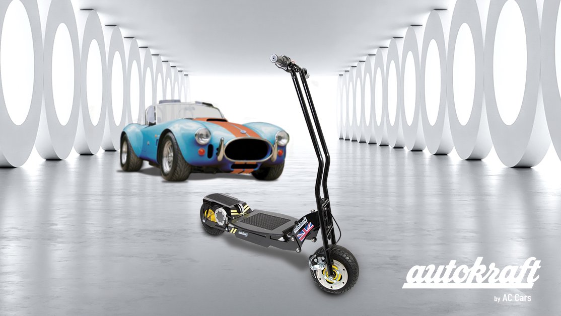 AutokraftbyAC's tweet photo. From Britain’s oldest car manufacturer, #AutokraftbyAC is the brainchild of the legendary #ACCars. 
🛴➡️https://t.co/FgSmf8ZSIU #Autokraft #legend #scooter #Superblower #sportscar #escooter #urbanmobility #goelectric #electricmobility #eroller #scooterlife #electricpower https://t.co/ytbKiXEnNx