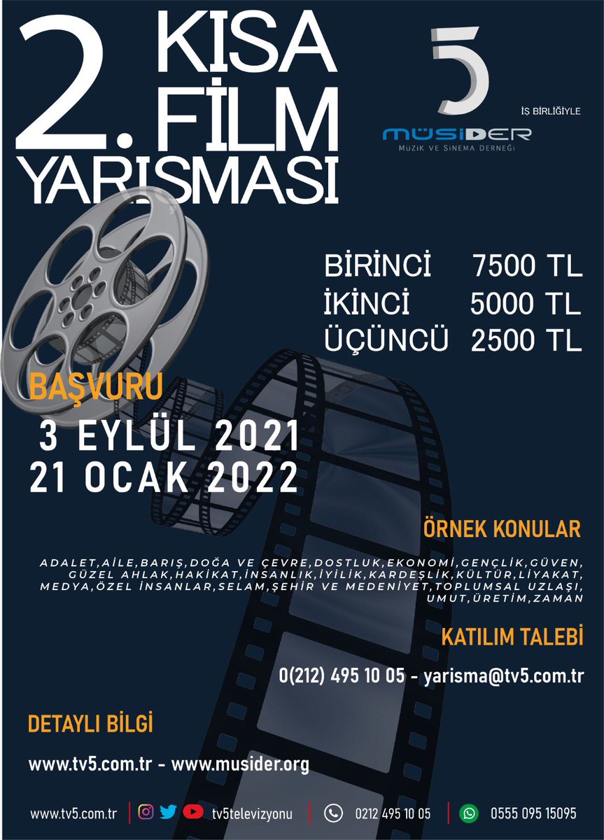 2. Kısa Film Yarışması #Müsider <a href="/MuzikveSinema/">Müzik Sinema Derneği</a> <a href="/tv5televizyonu/">TV5</a>