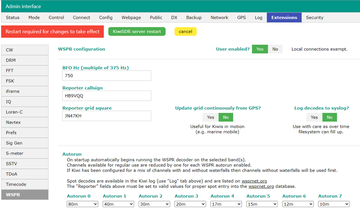 HB9VQQ's tweet image. Too bad the #wsprd decoder of the #FlyDog SDR is from 2015....  Wish they would implement #wsprdaemon from AI6VN github.com/rrobinett/wspr…