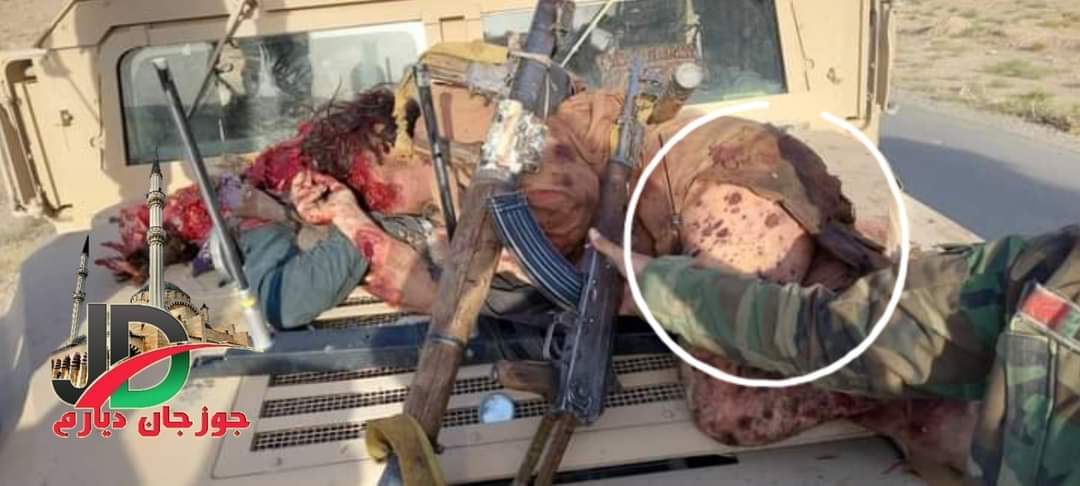 AfgFactChecks's tweet photo. Taliban terrorists briefly entered from Eastern gates Sheberghan. However, after heavy fighting Yar Mohammad Dostum pushed them back. Dead bodies of TB are left behind on streets. ANDSF and dostum forces are further pushing taliban terrorists back. https://t.co/tDgTzxgECI