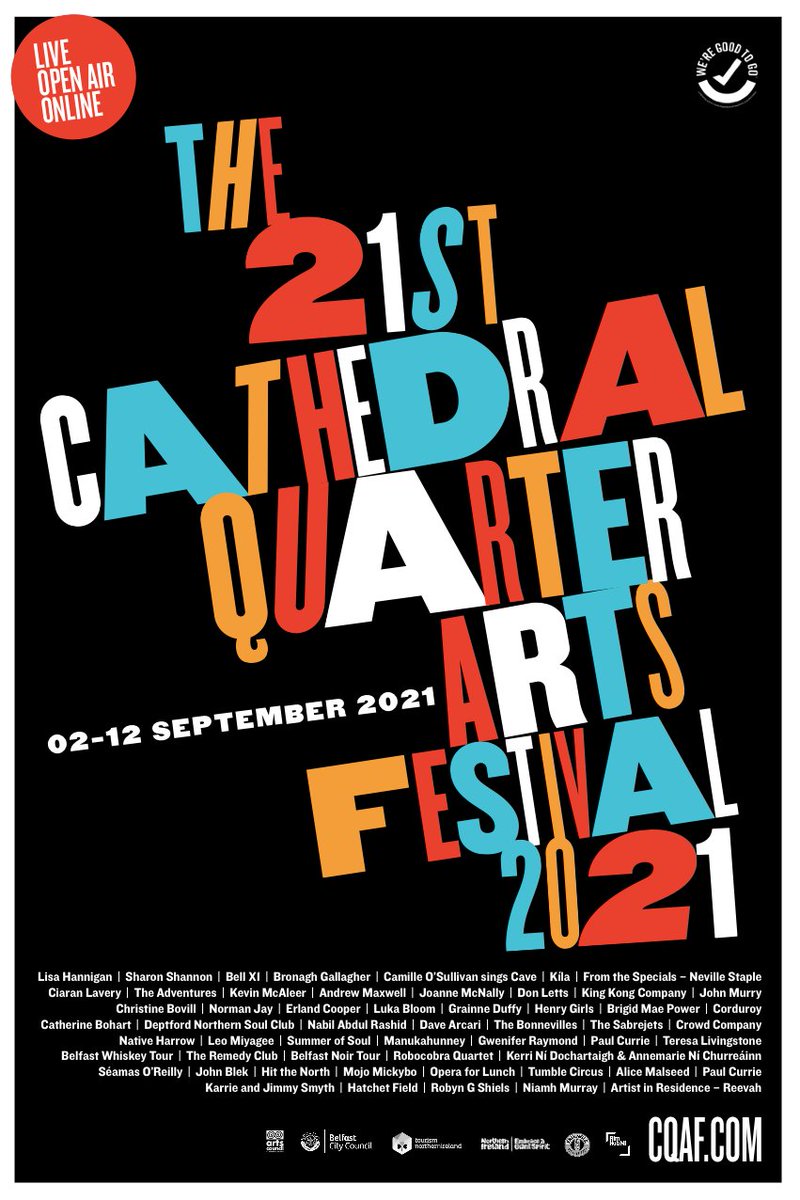It's taken 18 months to get here - there'll be masks, social distancing etc. but we've finally got ourselves and arts festival. Please see cqaf.com for all shows.  <a href="/bronaghgall/">Bronagh Gallagher</a> @LisaHannigan <a href="/camilleos/">Camille O'Sullivan</a> <a href="/andrewismaxwell/">Andrew Maxwell</a> <a href="/KilaRecords/">Kíla</a> <a href="/ciaran_lavery/">Ciaran Lavery 👨🏻‍🦰</a> <a href="/thebonnevilles/">The Bonnevilles</a>