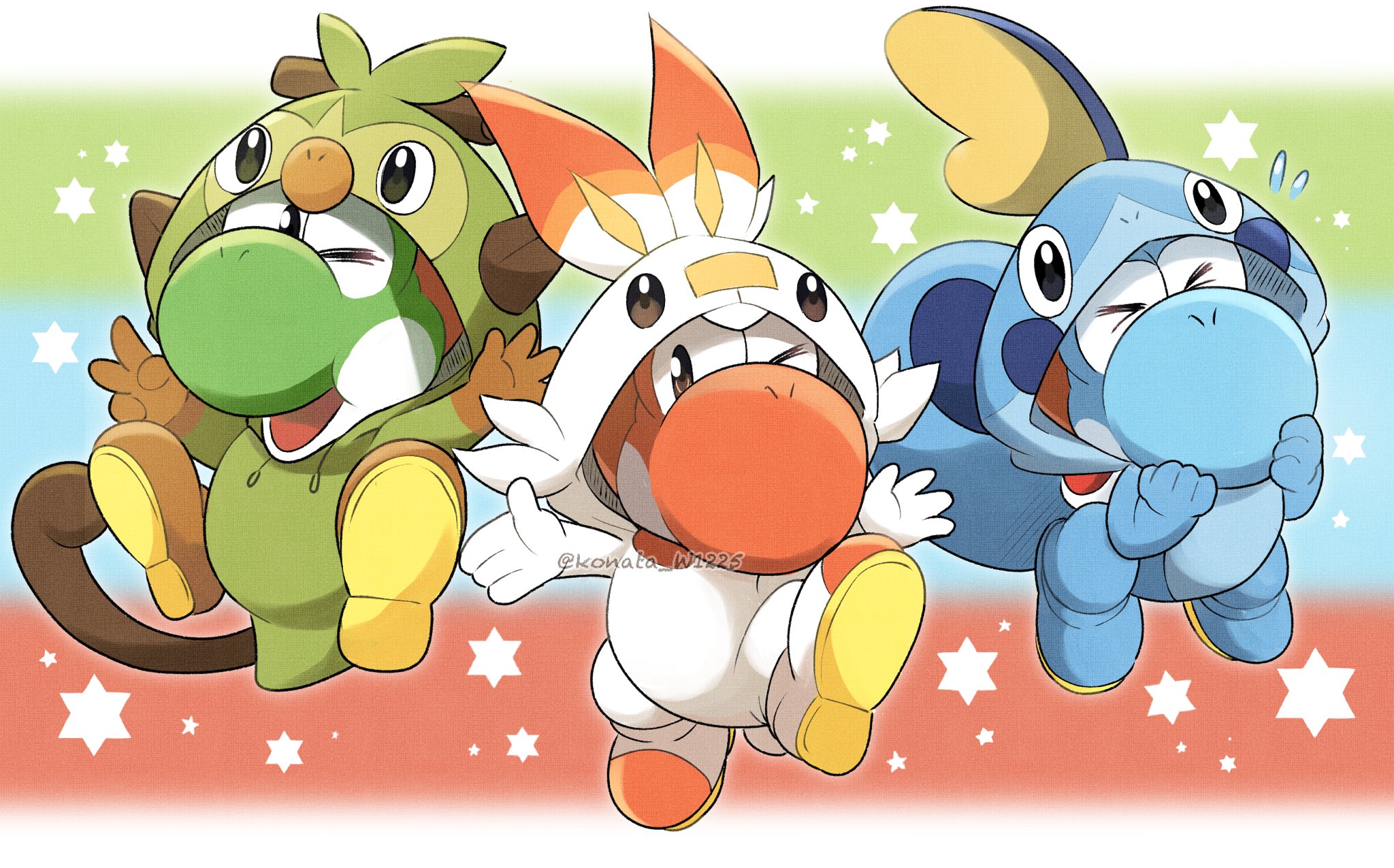 こなた ご依頼募集中 ガラル地方ポケモン御三家なヨッシー T Co Uhidydjxij Twitter