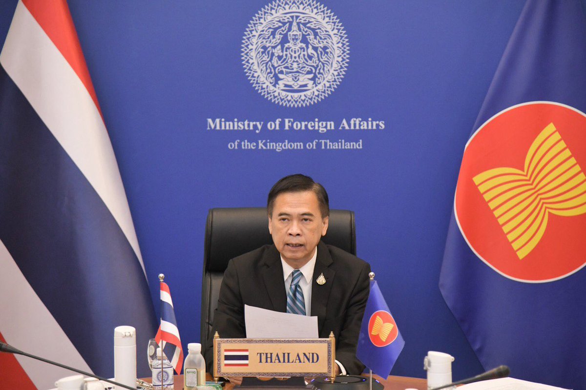 MFAThai's tweet photo. VFM Vijavat, @ASEAN-#Russia🇷🇺 Ministerial Mtg, advocated coop in areas under ASEAN Outlook on the Indo-Pacific &amp; welcomed Russia’s proposal to declare 2022 as ASEAN-Russia Year of Science, Technology and Industrial Coop to promote coop on #vaccine, #BCG &amp; alternative energy. https://t.co/Sks5x0vPkL