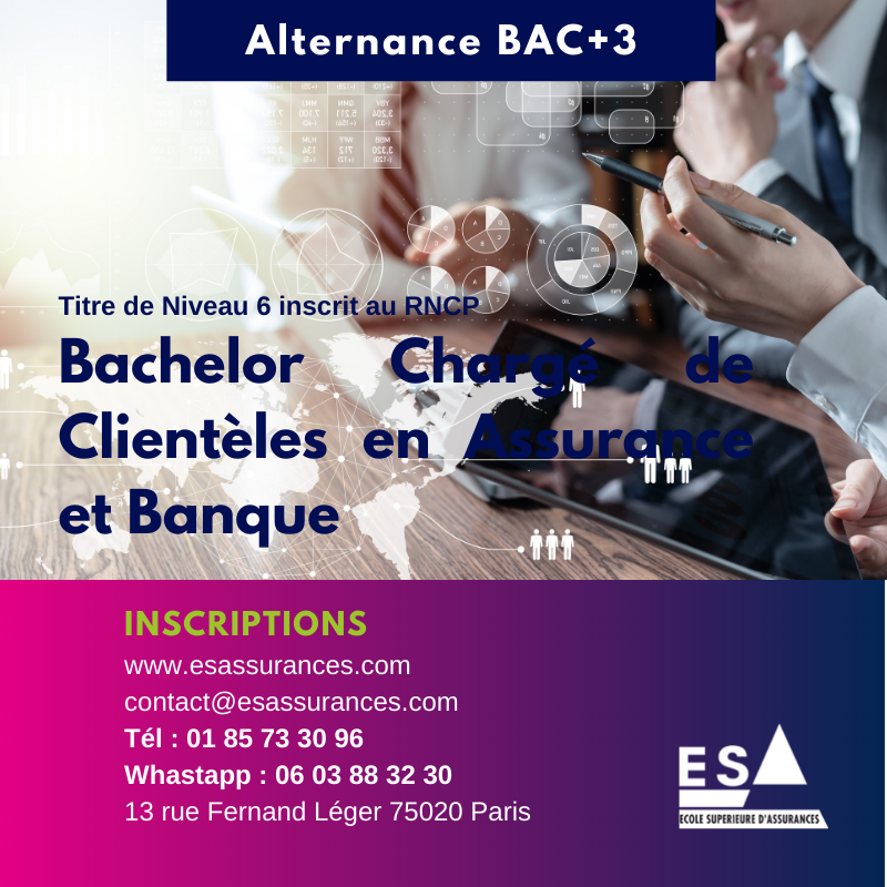 ESAParis's tweet photo. Découvrez notre #BACHELOR Chargé de Clientèle en Assurance et Banque en #Alternance - Titre de niveau 6 inscrit au RNCP.
Pour en savoir + sur cette formation 👉 https://t.co/hUHJ463PEf
Pour candidater 👉 https://t.co/SIbz39PB6W

ESA
#Alternance #banque #assurance #patrimoine https://t.co/xXxZ9GOC1Y