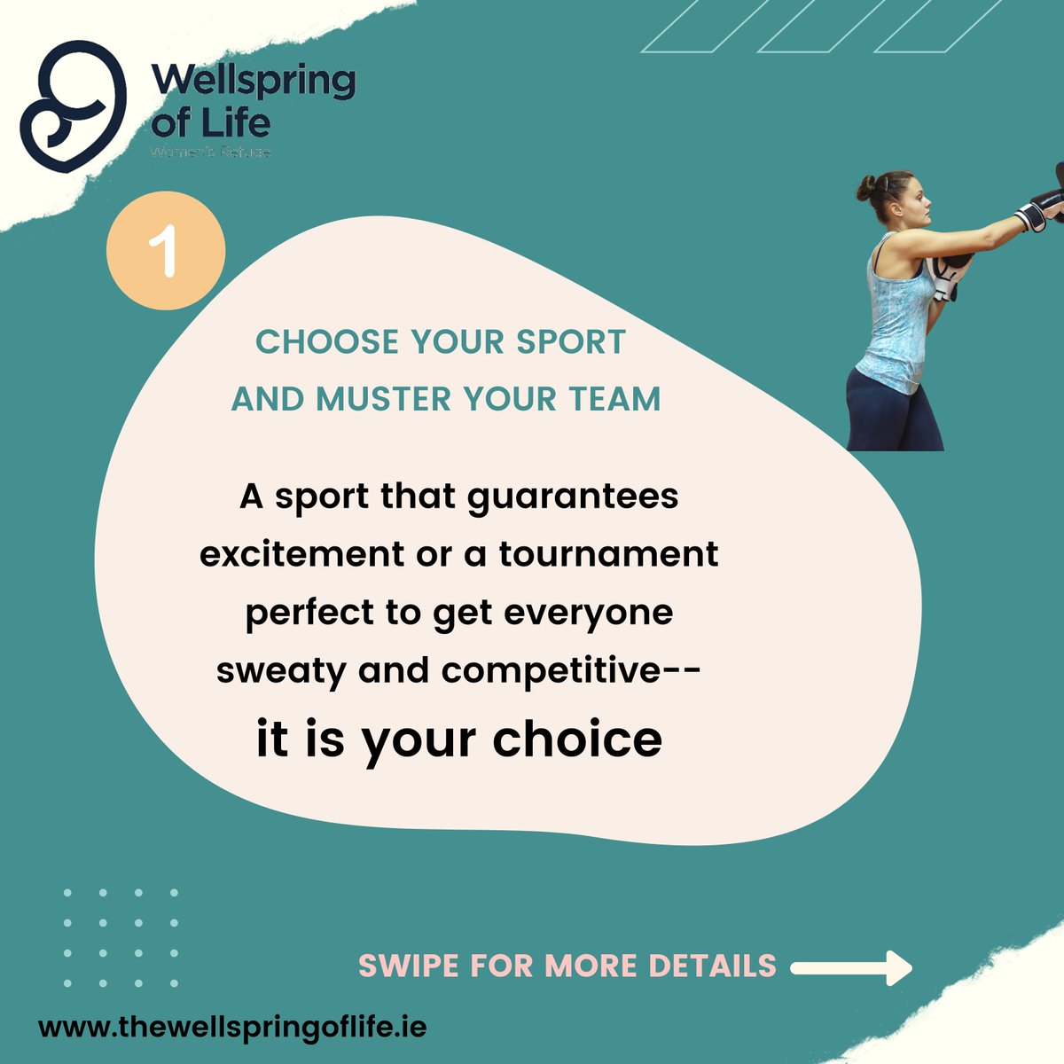 Do you take part in a sports or exercise group? Find out how you can raise some money that will help us provide a safe, peaceful and loving refuge for women and women with children in our communities who are victims of domestic abuse. ❤

Full details at thewellspringoflife.ie