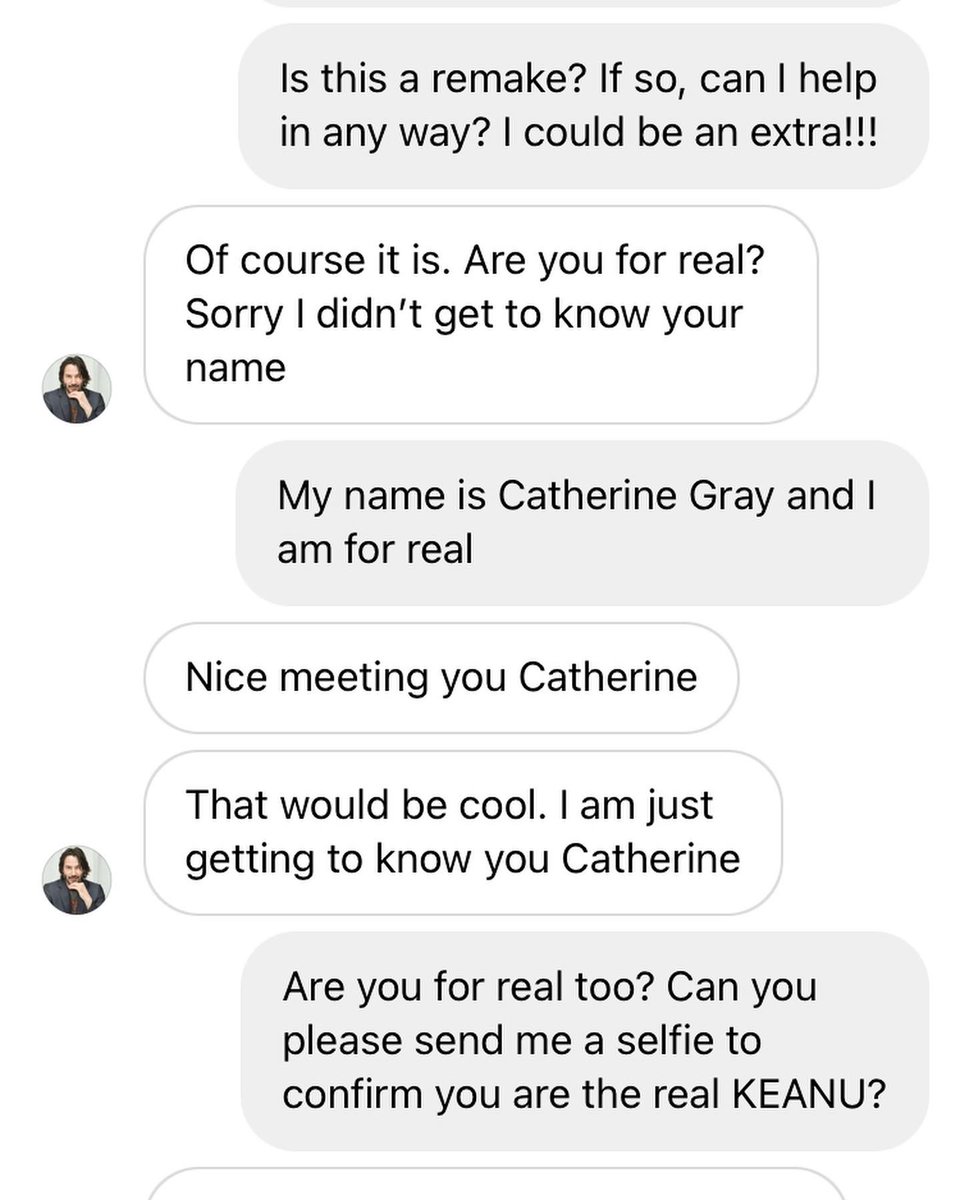 cathgraywrites's tweet photo. Introducing: my budding romance with Actual Keanu Reeves. (1 of 2)
Everything’s possible, gang.
I redacted his email, obvs. 
#keanureeves #matrixremake https://t.co/BQqORNmAWN
