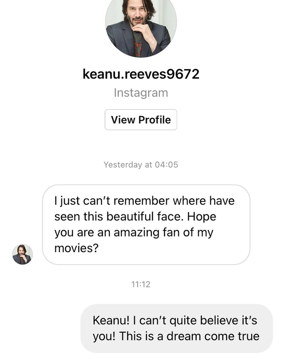 cathgraywrites's tweet photo. Introducing: my budding romance with Actual Keanu Reeves. (1 of 2)
Everything’s possible, gang.
I redacted his email, obvs. 
#keanureeves #matrixremake https://t.co/BQqORNmAWN