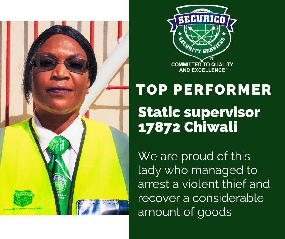 SECURICOZIM's tweet photo. OUR TOP PERFORMER STATIC SUPERVISOR 17872 CHIWALI
#performance
#securityyoucancounton
#Perfect
#womencan https://t.co/s5QIPWdIbU