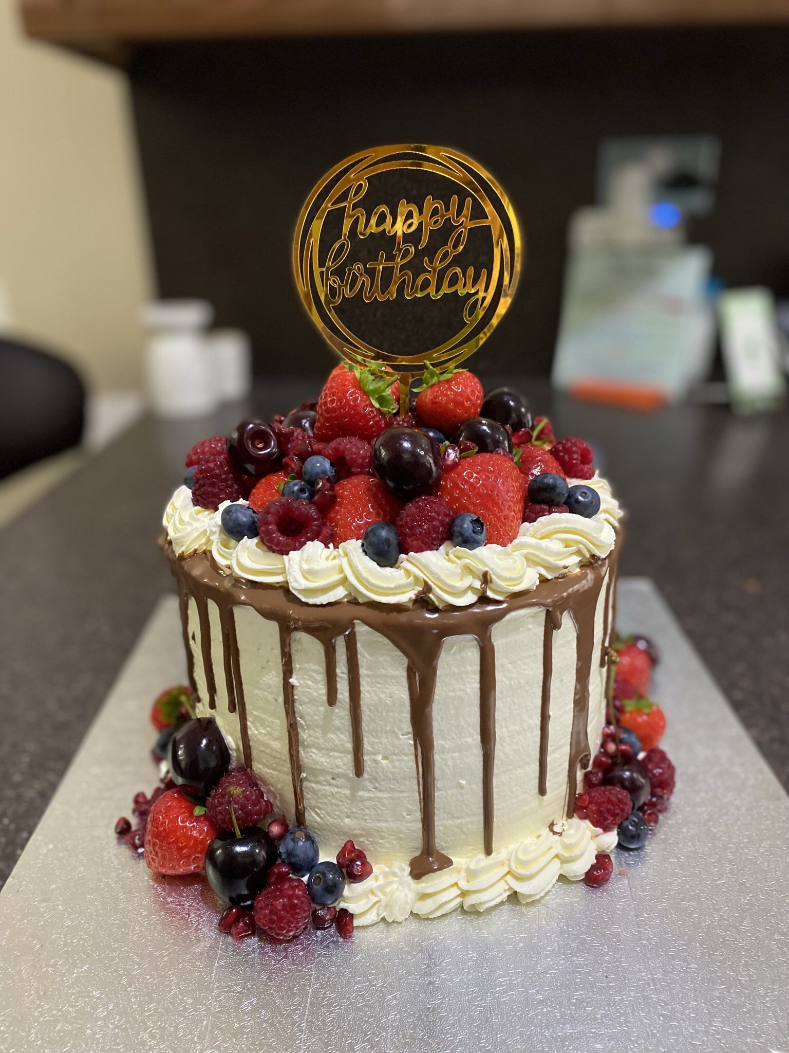 Fresh Fruit Birthday Cake