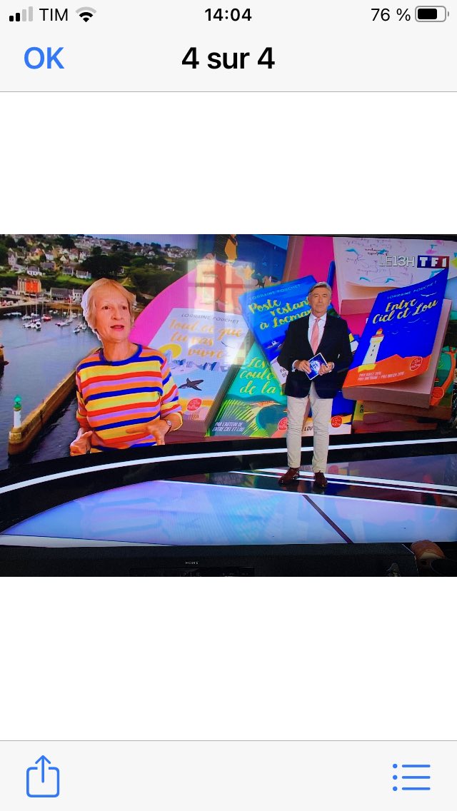 Heureuse que ce reportage sur mon bonheur d écrire à #groix air été diffusé aujourd’hui vendredi 6 août au Jt de 13h de #TF1  ⁦<a href="/EditionsHO/">Éditions Heloïse d’Ormesson</a>⁩ ⁦<a href="/livredepoche/">Livre de Poche</a>⁩