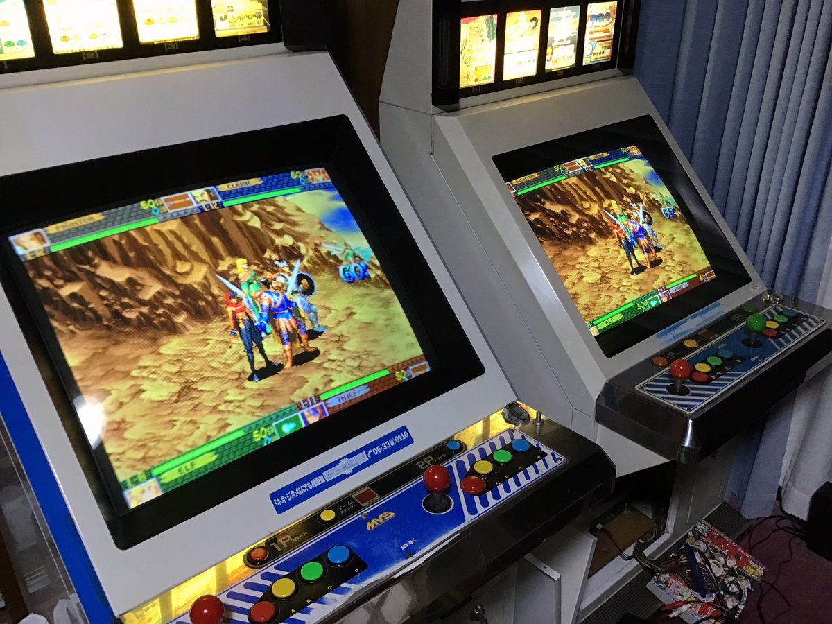 MVS筐体2台でダンジョンズ&ドラゴンズ シャドーオーバーミスタラ CPS2