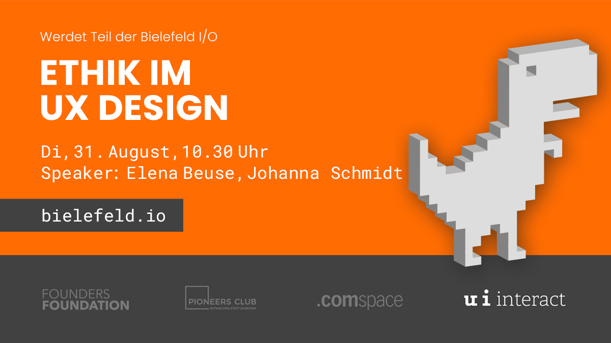 ui_interact's tweet image. Ethik im UX-Design
Designentscheidungen, die Nutzerbedürfnisse und wichtige Business-Ziele smart zusammenbringen?
Geht! Wir zeigen euch, worauf es ankommt.
Sicher dir jetzt deinen Platz bei der Bielefeld I/O 2021:
bit.ly/2VlqIdj
#uandi #uxdesign #bielefeldio