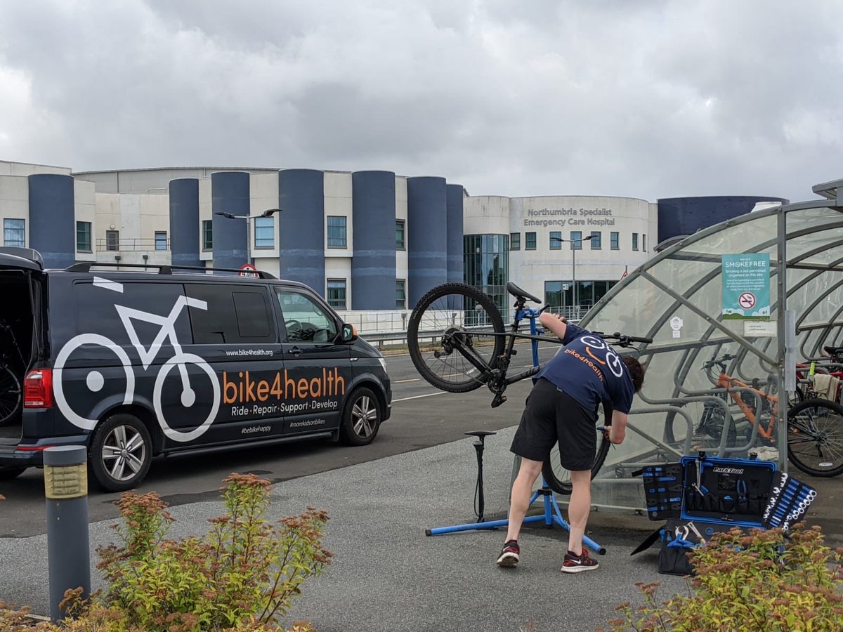BikeDoctorDave's tweet photo. @NorthumbriaNHS #DrBike+ session and another busy morning #morepeopleonbikes @bike4healthorg @NorthTyneCA #ActiveTravel #Nsech https://t.co/XUeqW6PYoN