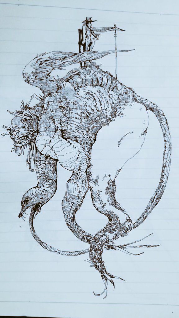 華月 A Twitter ボールペン画 イラスト