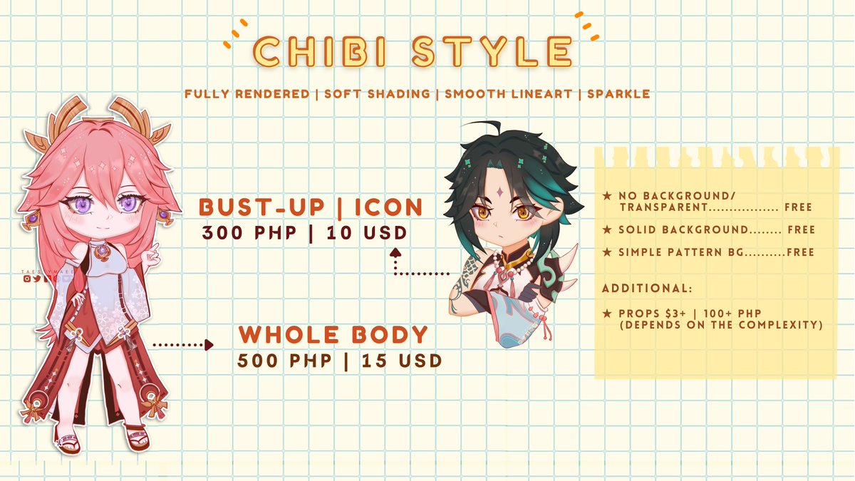 [Likes, Rts, and boosts are highly appreciated] <3

✨COMMISSIONS OPEN✨

HI!! I’m now opening my commissions once again with unlimited slots to save funds this coming school year 🌟

[#commissionsopen  #artph #Commission #ArtistOnTwitter #ArtistofSEA ]