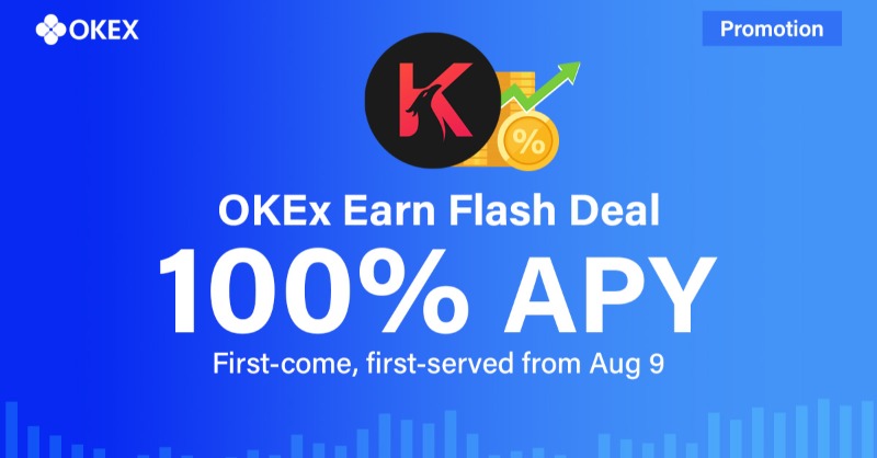 okx's tweet photo. #EXCLUSIVE: OKEx Earn #FlashDeals of the week — Stake $KAR to earn up to 100% APY starting from 3:00 am Aug 9 (UTC)! 

🔥 Hot coins include $YFII @DfiMoney $MINA @MinaProtacoI &amp; #BTC.
