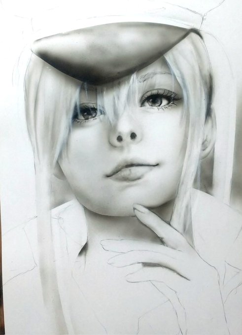 リアル艦娘シリーズ～
グラーフ の失敗…笑
なんとか修正しようと思ったけど塗料なので消すことができないので合えなく終了…汗
もうちょい美人にしたかった…汗
アナログ画は描き直し修正できないところがつらい
でもドイツっぽい雰囲気は出てるかな?笑
捨てる前に載せます 