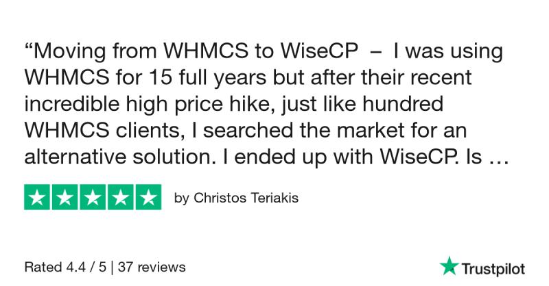 Thank you Christos Teriakis ♥

trustpilot.com/reviews/6106c3…

#thankyou #wisecp #hosting #billing  #automation #whmcs