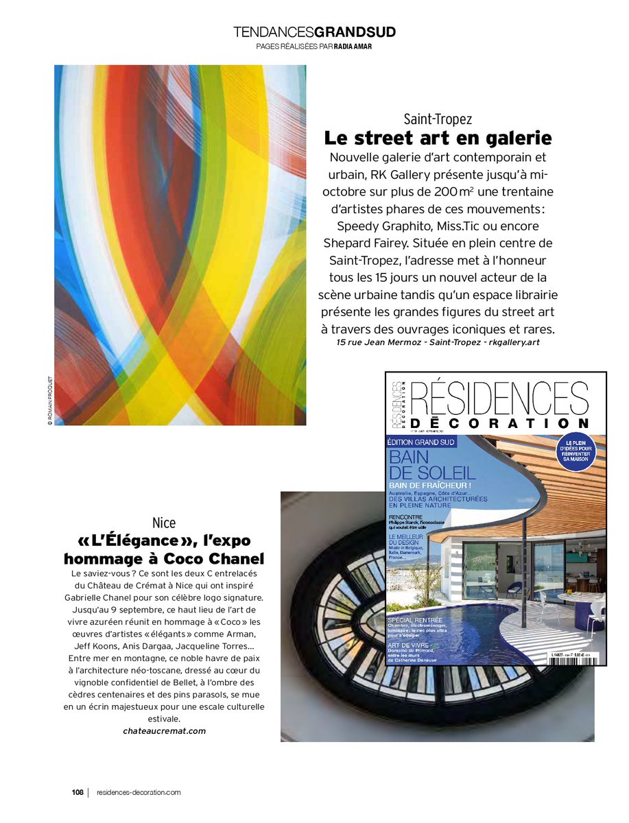 "#SaintTropez : la #streetart en galerie
Nouvelle galerie d'art contemporain et urbain, #RKGallery présente jusqu'à mi-octobre sur plus de 200m² une trentaine d'artistes phares de ces movements..." via <a href="/Residences_Deco/">Résidences Décoration</a>. Merci <a href="/Madame54/">Radia-Delia Amar</a> !
<a href="/Joelknafo/">Joel Knafo</a>, <a href="/romainfroquet/">Romain Froquet</a>, <a href="/GolfeStTropez/">Golfe Saint-Tropez</a>