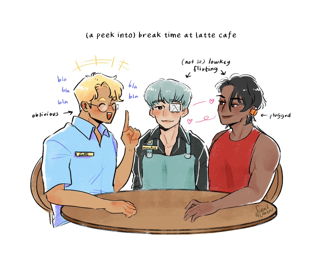 scentoflaven's tweet photo. no yeah latte keep telling us facts about asiatic black bears, we're DEFINITELY listening..... 👀💕
(mincheol by @friedtorie & diablo by @MILKUBEE uwu)
#gomsona #gomjinka #oc https://t.co/vmC6BRuKXd
