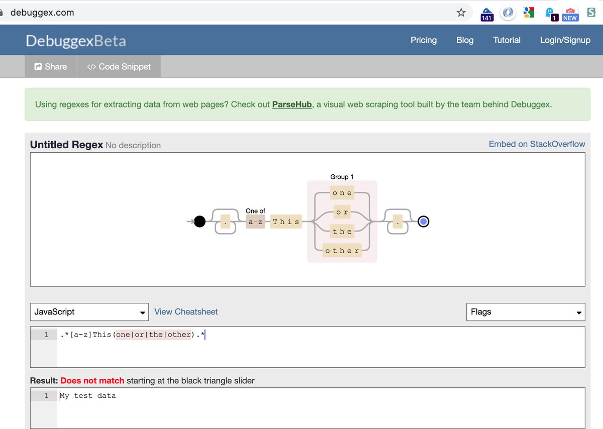 This is brilliant (ish /via <a href="/simonw/">Simon Willison</a>) - visual representation of a regular express using debuggex.com 

(Type in your regex and and gives youthe syntax/railroad diagram)