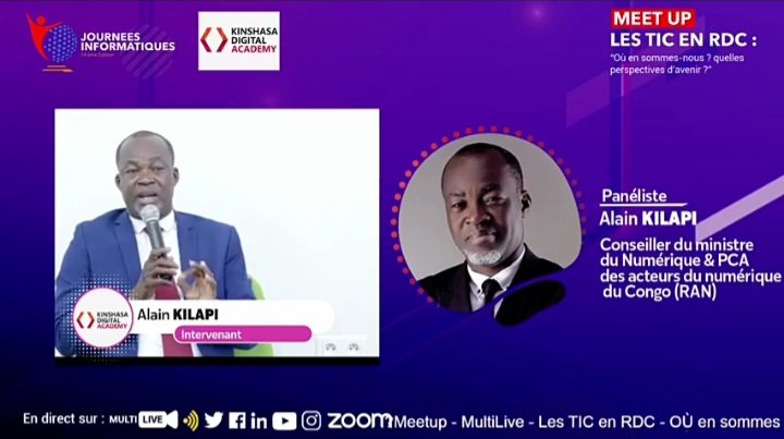 RanRdcOfficiel's tweet photo. Meet-up sur les TIC en RDC: Où en sommes-ns ? Quelles perspectives d'avenir ? Parmi les intervenants : Mr @alkilapi, Conseiller du Ministre @numeriquecd &amp; PCA du #RanRDC. Suivez ns en temps ŕeel ici: https://t.co/giSY1lWmV2 @kolongele @migishaofficiel @OlgaKavira #JI14 @jinfoCD https://t.co/WSuH75i5Ut
