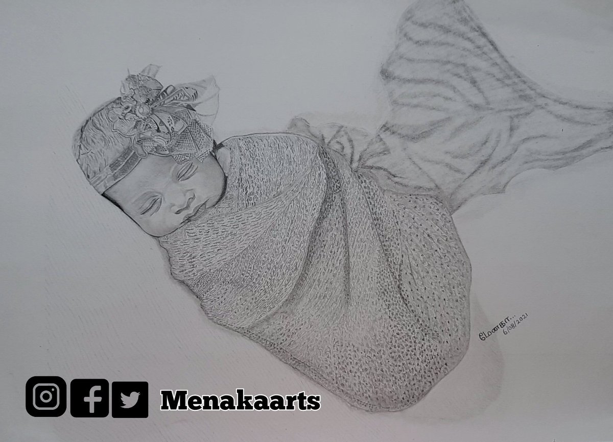 Menakaarts's tweet photo. Very happy to show you all my new pencil sketch. . . ✏️👍🎉 It's a love to draw babys . . 👶 Each portrait  teaches me new techniques and skills. . . ❤️ I am very happy learn and to see it's outcome 😍

#baby #babyart #art #pencilart
#pencilsketch #newborn #portraits
@Menakaarts https://t.co/wHUmXruLKe