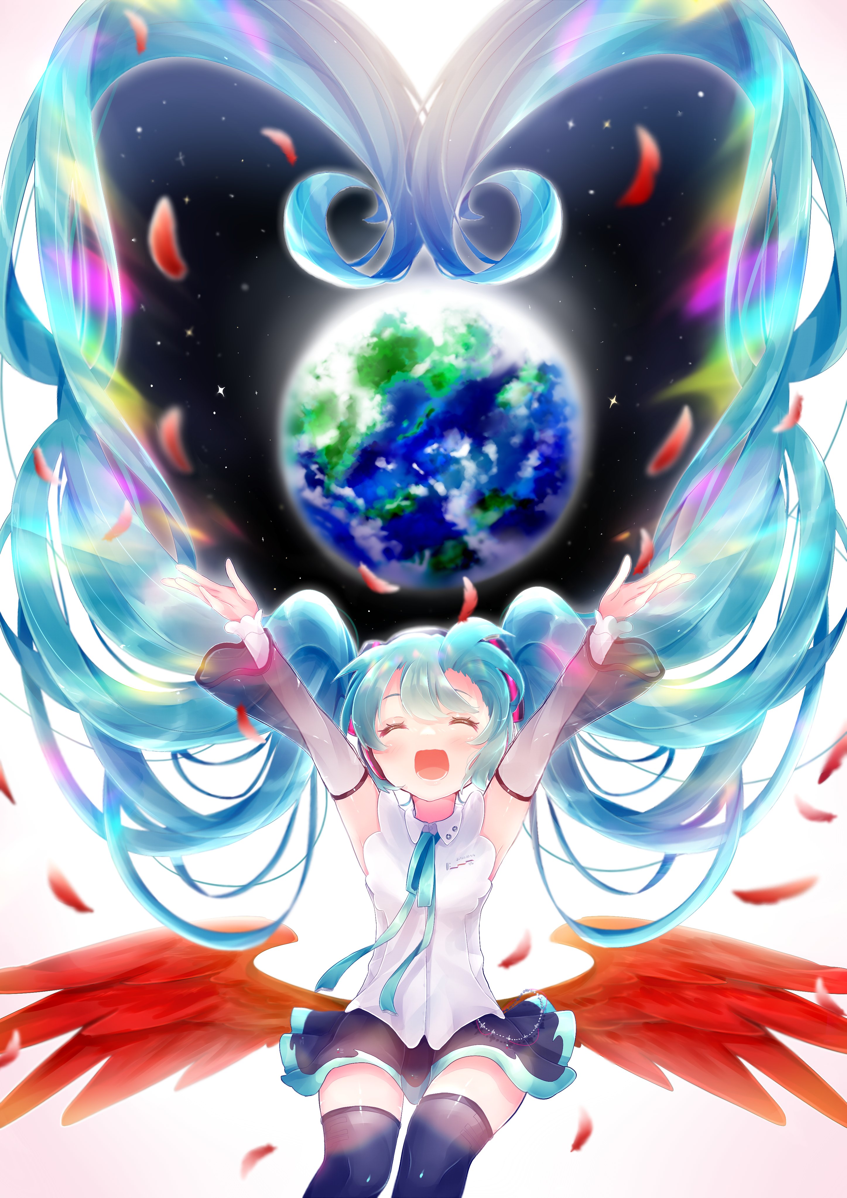 甘味くら 赤い羽根共同募金イラスト Amp テーマ曲にてイラストの優秀賞に選出いただきました １０周年を記念にこれからもたくさんの愛で包まれますようにという思いを込めさせていただきました 初音ミク T Co Urbyhwarog T Co