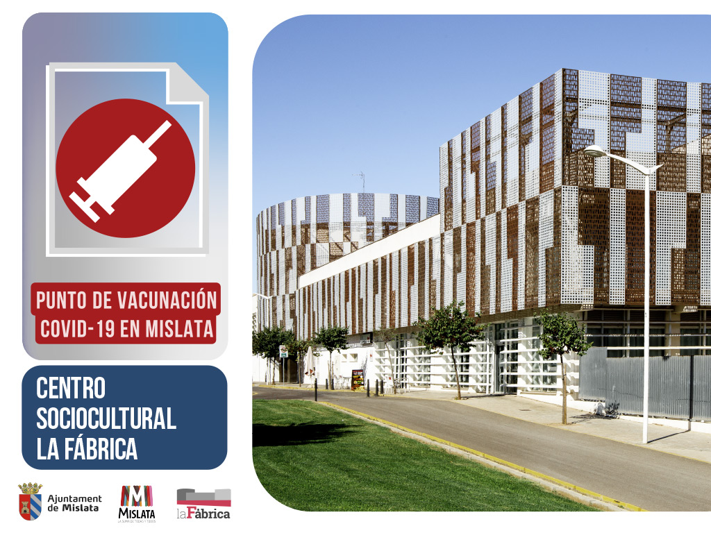 AjMislata's tweet photo. 📣 A partir del próximo lunes 9 de agosto, el Centro de Vacunación de Mislata pasa a ser el Centro Sociocultural La Fábrica, dejando libre el Pabellón de Quint, que recuperará muy pronto sus usos habituales. https://t.co/srmDH5BW89