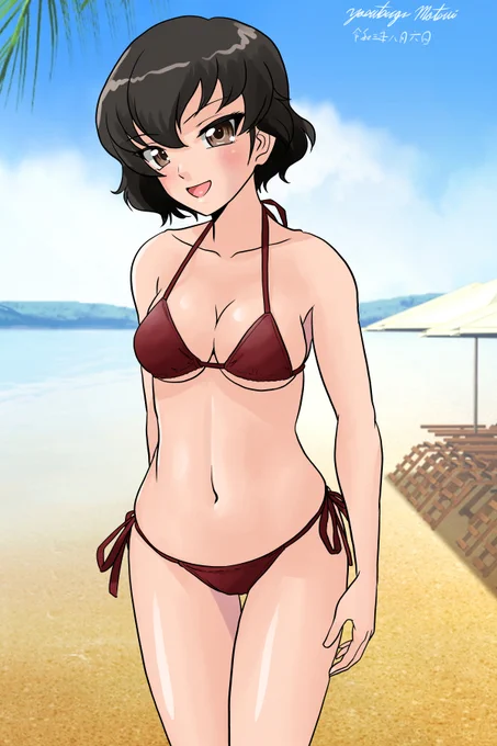 #自主的ガルパン版深夜のお絵描き60分一本勝負
ビキニのカエサル! 