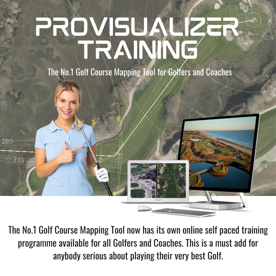 ProVisualizer's tweet image. Are looking to add something unique to your coaching toolbox then check out our course mapping programme. We have an online education series that gives you the platform to help your clients get round the golf course in fewer shots.