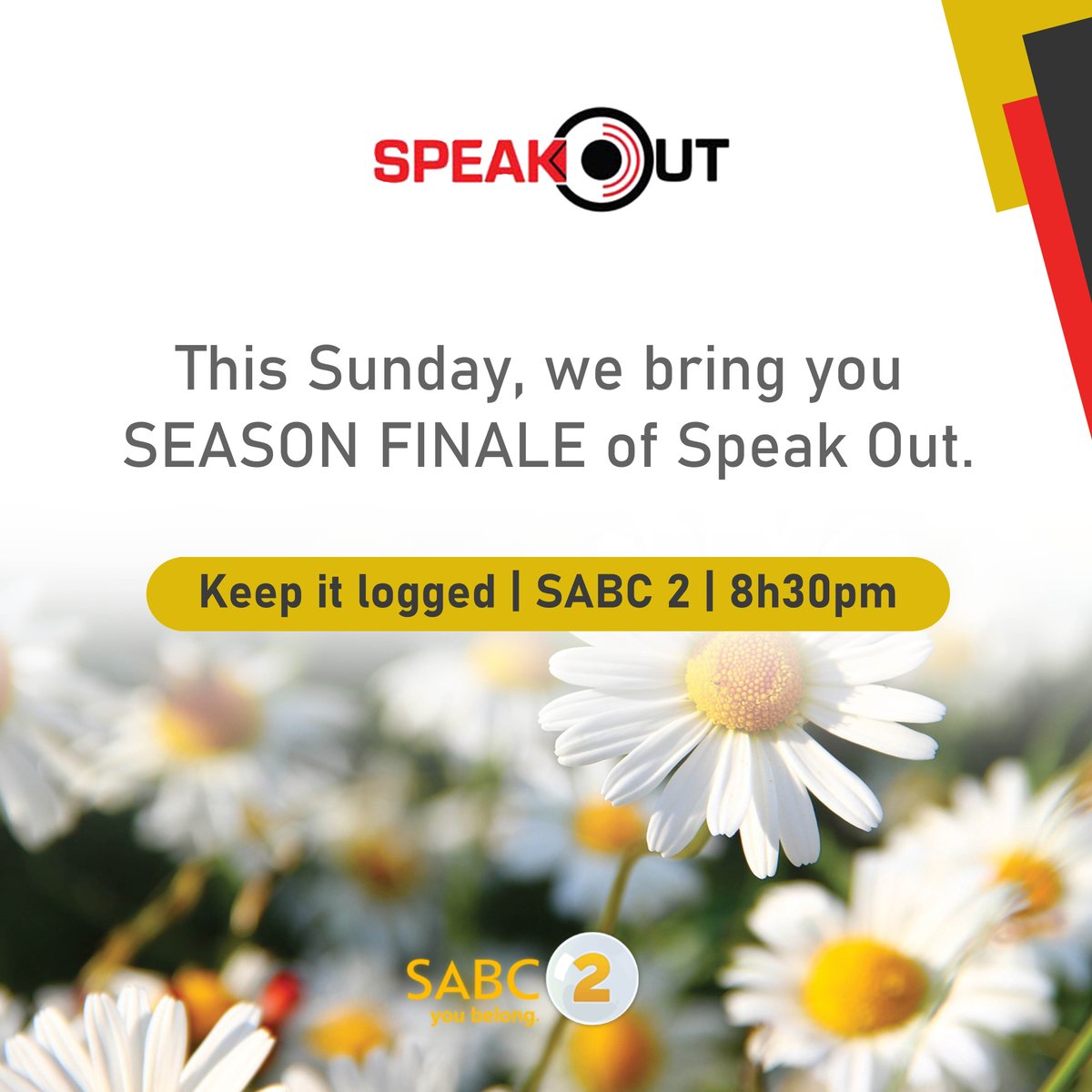 Keep it logged this Sunday for the season finale of #speakout.