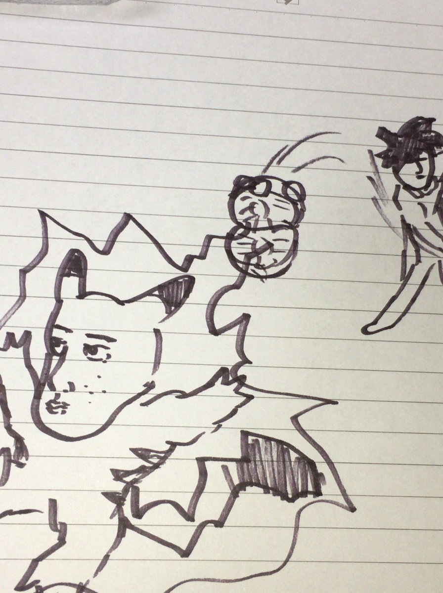 これは中学生の時に描いたピカチュウと悟空みたいな人 