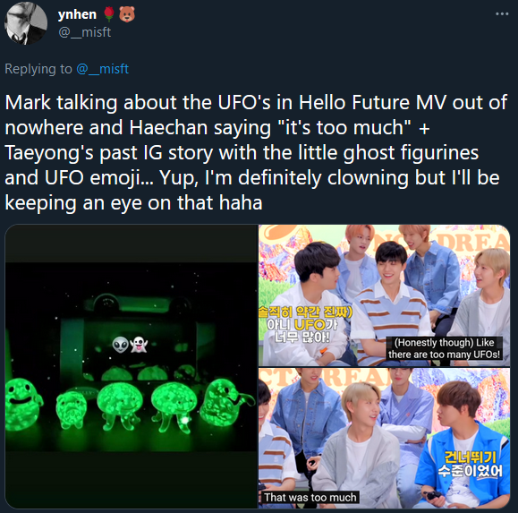 __misft's tweet photo. NOW HOLD ON THIS MIGHT BE THE NEW MEMBER REVEAL CONTENT?
the 25 spoiler + the whole alien concept since a long time. Taeyong posted that IG story around the end of May, note how there are alien+ghost emojis (spooky) and 2emojis+5figurines.
AAAAHHHHSHDVGFVZKDJFBNMS https://t.co/Sq3z3DIp0X