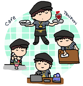 乾カフェがバンプレ限定とはいえ単独(?)でグッズ化になったの、今思うととても奇跡だったのでは(-回-回)( ˘ - ˘ )川-⊡-⊡)って乾カフェ2017年?ヒィ(ボーダー着てる方は古に描いたテニフェスのカフェ絵) 