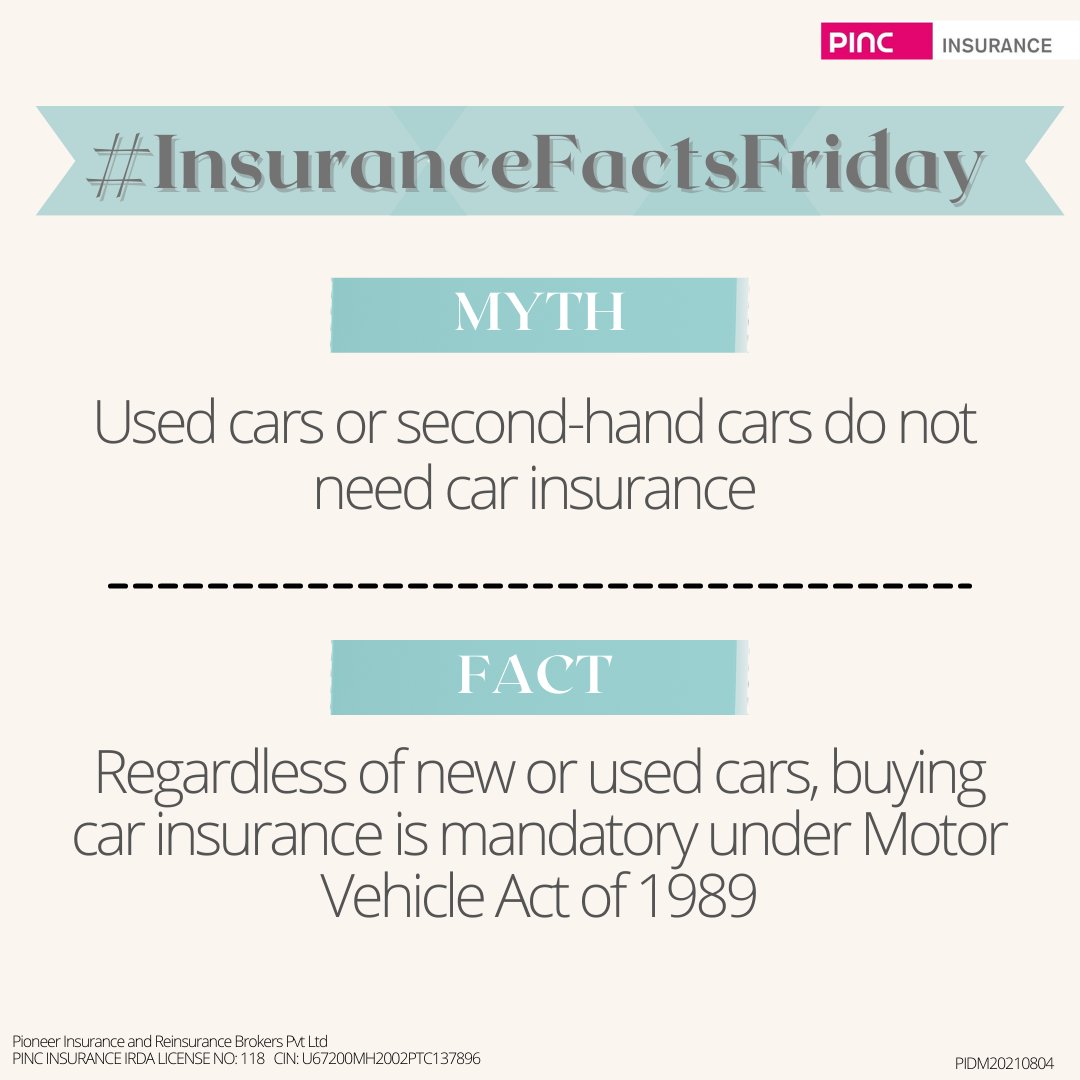 Fridays at PINC are for bursting some myths around insurance. It's time to improve your insurance quotient with #InsuranceFactsFriday.

#mythvsfact #insurancemyths #facts #MotorInsurance #Insurance #PINCInsurance