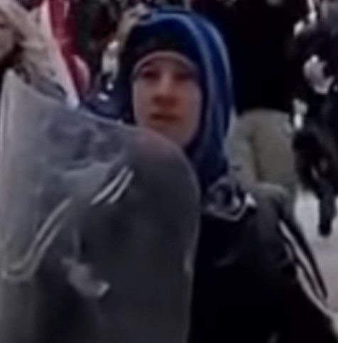Jan6Hashtags's tweet photo. NEW HASHTAG: #BlueHoodShield

Where'd you get that shield, #BlueHoodShield, and why would you have needed it for a "peaceful protest" on Jan 6th? 

https://t.co/5sY6jR782q

Carried riot shield on DC streets and to the NW Terrace of the U.S. Capitol. May or may not have stolen it. https://t.co/tGkH6BvzeT