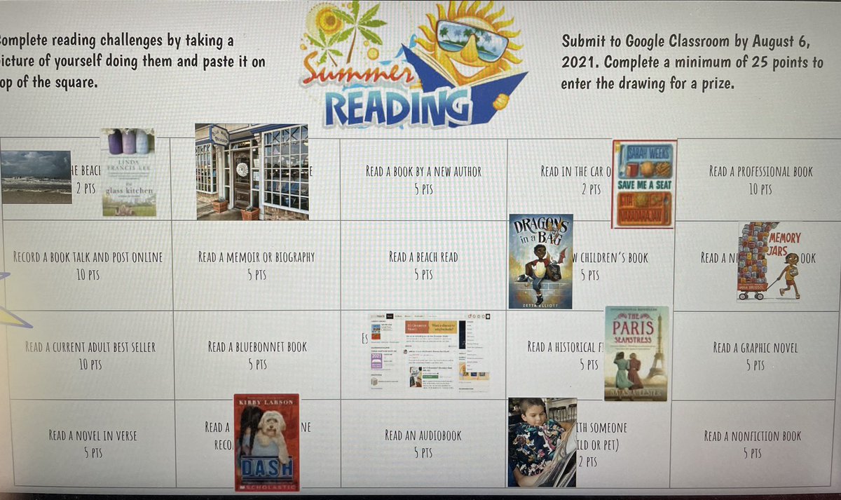 My final Summer Reading Challenge board. Loved having some time to read some amazing books. #WISDreads
