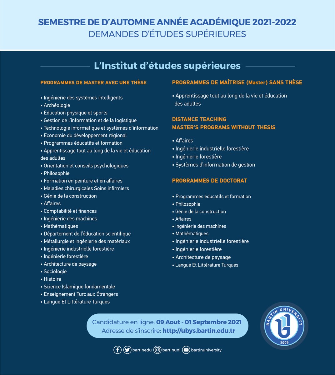 Semestre D'Automne Année Académıque 2021 2022

lisansustu.bartin.edu.tr/duyurular/2021…