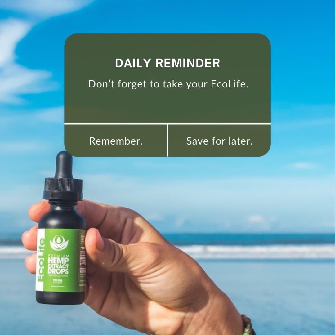 ecolifecbd's tweet photo. ✨Just a daily reminder, like all supplements, taking EcoLife every day helps improve the benefits and your overall health.✨ #cbdoil #healthy https://t.co/02HPAwzgYe