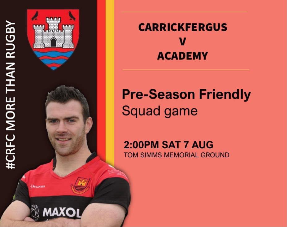 CarrickRugby's tweet photo. ❗️Tomorrow our Senior Men are finally back in action in a pre-season squad game 🙌🏻

🏉 CRFC v @AcademyRFC @ 2pm - please come and show your support 🏉

In addition tomorrow:

🦁 Lions v South Africa: 5pm
🎤 LIVE music with Davy Wright: 7-9pm

#crfcmorethanrugby #est1865 https://t.co/VnbXwBLWo2