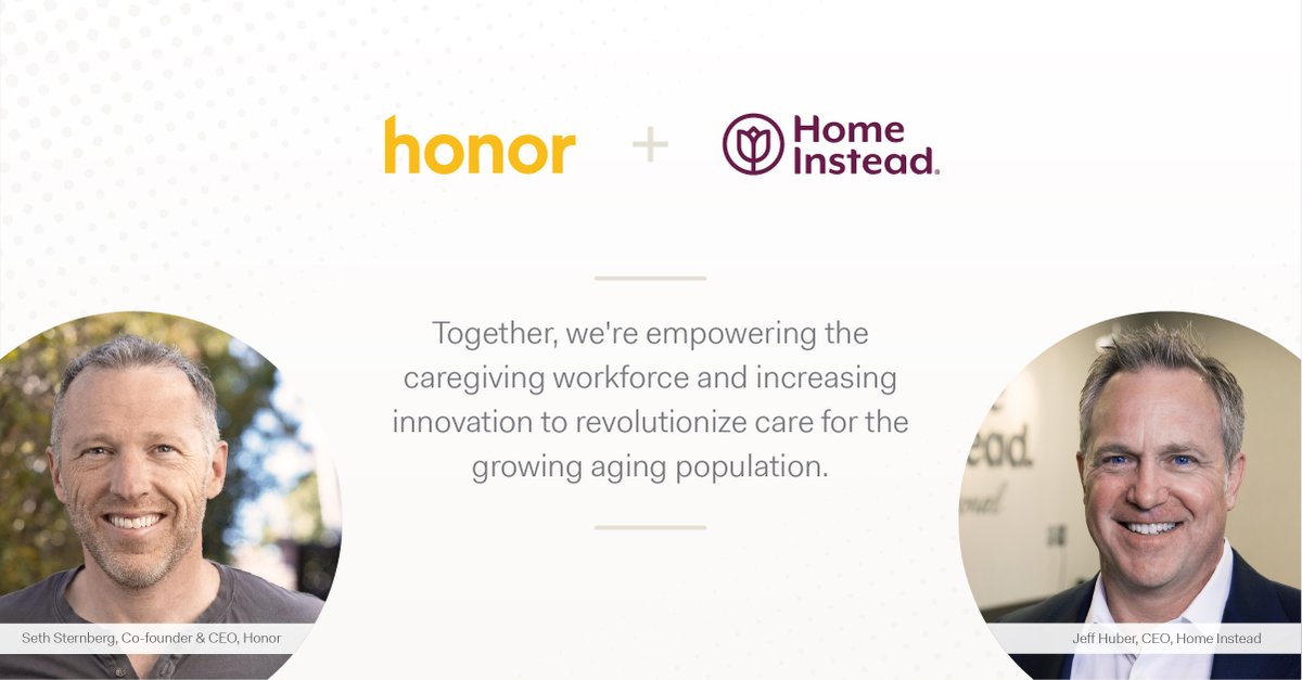 Honor’s technology and operations platform paired with <a href="/homeinstead/">Home Instead</a>'s leading global network and relationship-based care will serve as a foundation for a dramatic increase in innovation to benefit caregivers and clients. bit.ly/3rSrevc #aging #homecare #caregivers
