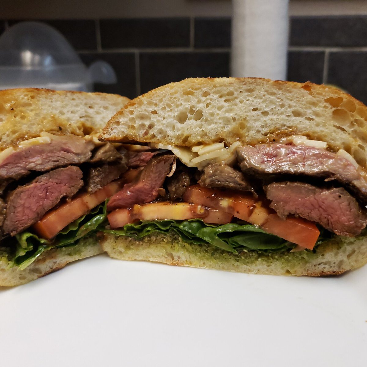 Steak Sandwich from @loadedfoodcart the gastropub cart from chef James Dulong.  Also features blackedned Mac and Cheese, coconut prawn salad and excellent desserts
Open daily 11 am- 7 pm 
phone 971-275-0809
#gastropub #portlandfoodie #foodies #foodcartspdx ##steaksándwich